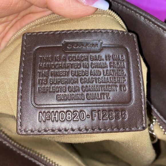 Coach F12836 Suede Leather Bag - Picture 3 of 7